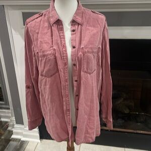 Acid wash red! Button down shirt!